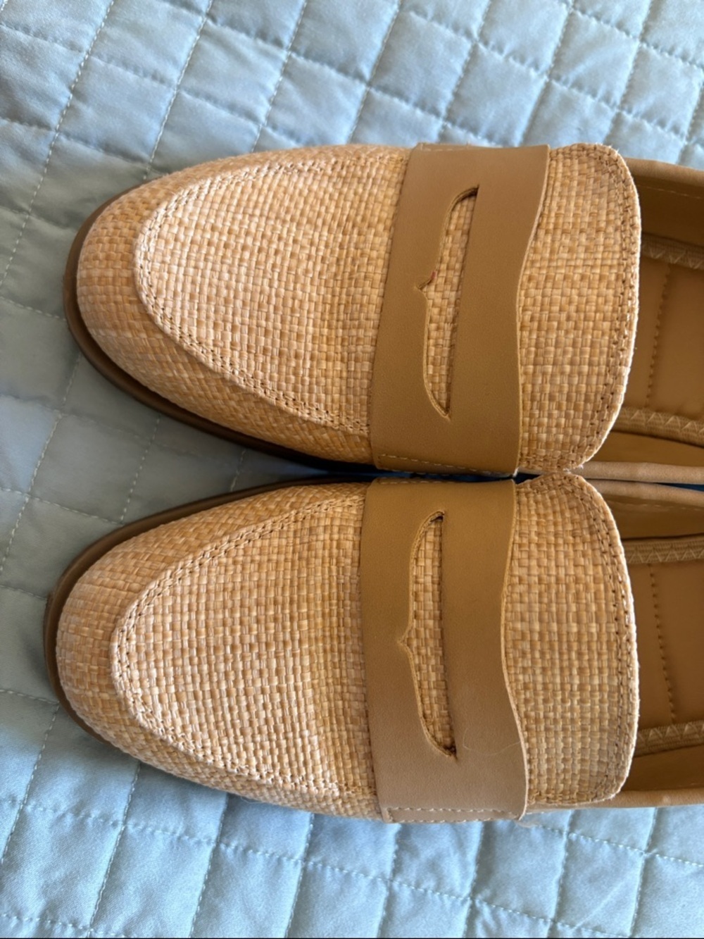 Kelly & Katie Natural Woven Penny Loafers - Picture 8 of 9